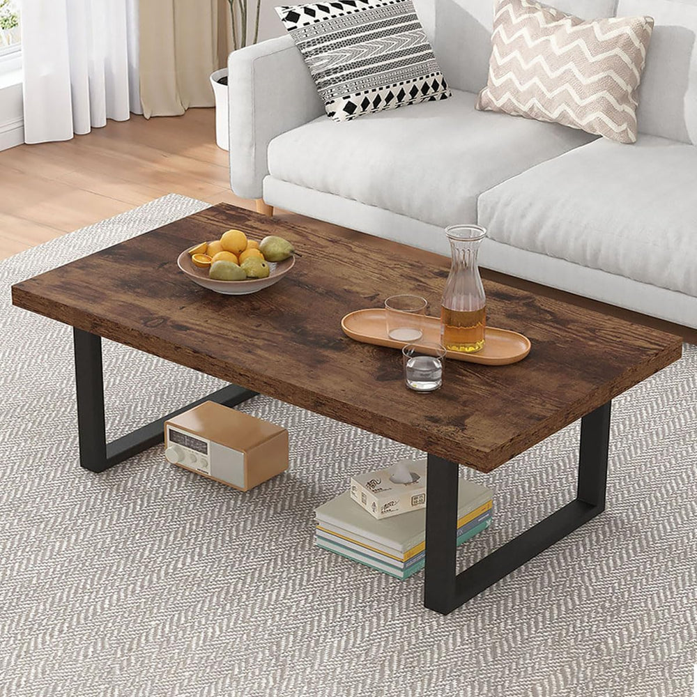 Long Rustic Coffee Table Wooden Farmhouse Centre