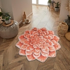 Lotus Shape Rug Plush Soft Flower Carpet Statement