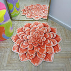 Lotus Shape Rug Plush Soft Flower Carpet Statement
