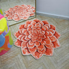 Lotus Shape Rug Plush Soft Flower Carpet Statement