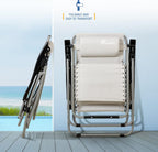 Lounger Garden Chairs Zero Gravity with Cup Phone (Set of 2)