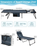Lounger with 5-Position Adjustable Backrest 180KG