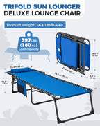Lounger with 5-Position Adjustable Backrest 180KG