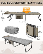 Lounger with 5-Position Adjustable Backrest 180KG