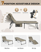 Lounger with 5-Position Adjustable Backrest 180KG