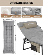 Lounger with 5-Position Adjustable Backrest 180KG