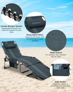 Lounger with 5-Position Adjustable Backrest 180KG