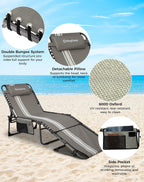 Lounger with 5-Position Adjustable Backrest 180KG