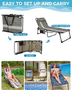 Lounger with 5-Position Adjustable Backrest 180KG