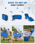 Lounger with 5-Position Adjustable Backrest 180KG