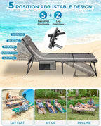 Lounger with 5-Position Adjustable Backrest 180KG