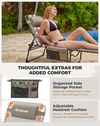 Lounger with 5-Position Adjustable Backrest 180KG