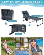 Lounger with 5-Position Adjustable Backrest 180KG