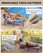 Lounger with 5-Position Adjustable Backrest 180KG