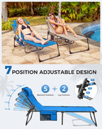 Lounger with 5-Position Adjustable Backrest 180KG
