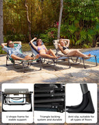 Lounger with 5-Position Adjustable Backrest 180KG