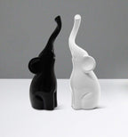 Loving Pair of Elephants in and Modern Ceramic