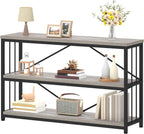 Low Horizontal Book Shelf Industrial Modern 3 Tier