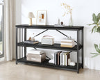 Low Horizontal Book Shelf Industrial Modern 3 Tier