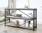 Low Horizontal Book Shelf Industrial Modern 3 Tier