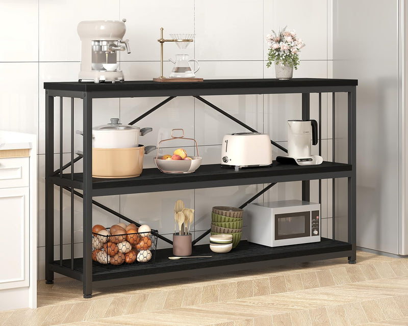 Low Horizontal Book Shelf Industrial Modern 3 Tier