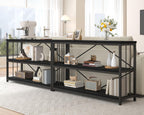 Low Horizontal Book Shelf Industrial Modern 3 Tier