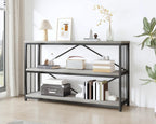 Low Horizontal Book Shelf Industrial Modern 3 Tier