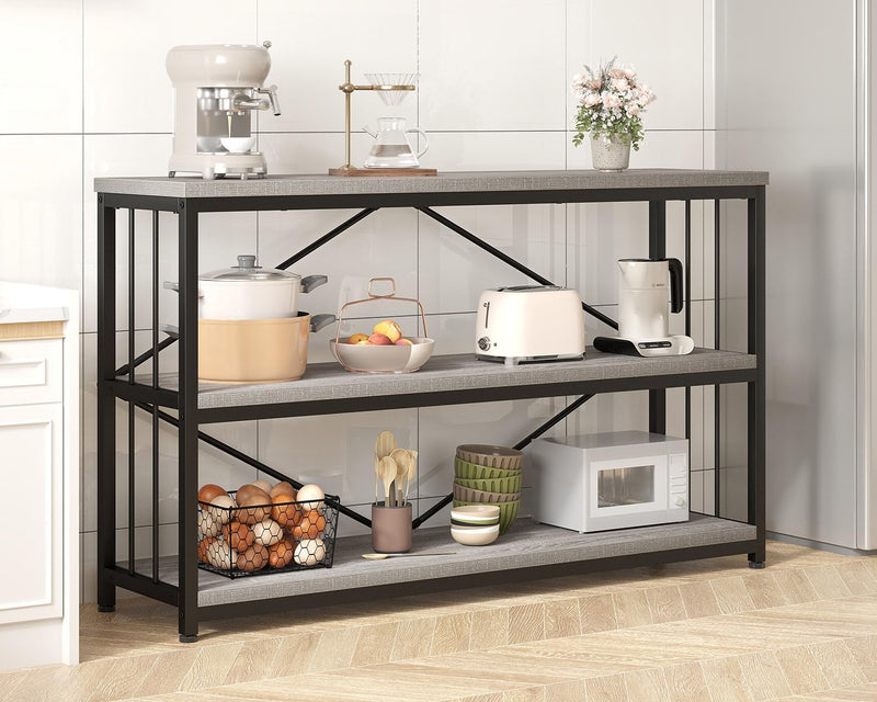 Low Horizontal Book Shelf Industrial Modern 3 Tier
