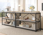 Low Horizontal Book Shelf Industrial Modern 3 Tier