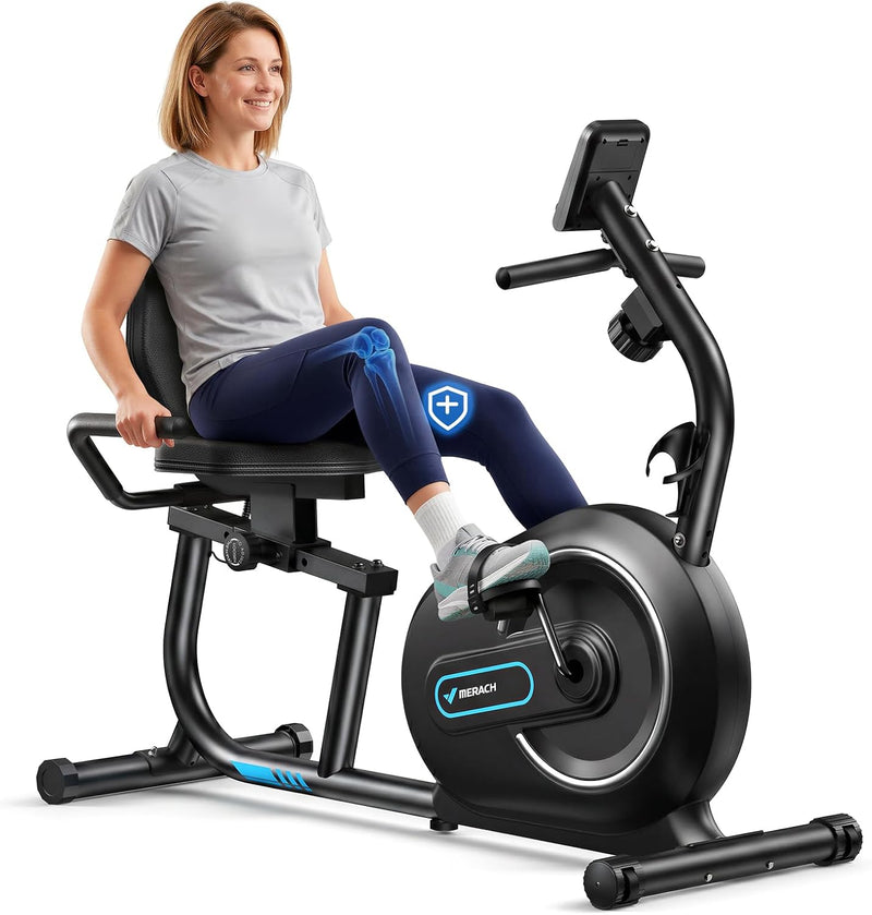 Low-Impact Recumbent Exercise Bike with 8-Level Magnetic