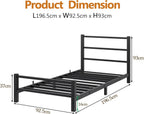 Low Profile Bed Frame with Metal Headboard
