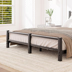 Low Profile Bed Frame with Metal Headboard