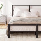 Low Profile Bed Frame with Metal Headboard