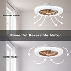 Low Profile Ceiling Fan with Light Modern Flush