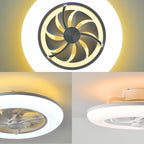 Low Profile Ceiling Fan with Light Modern Flush