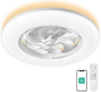 Low Profile Ceiling Fan with Light Modern Flush