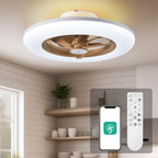 Low Profile Ceiling Fan with Light Modern Flush