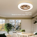 Low Profile Ceiling Fan with Light Modern Flush