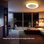 Low Profile Ceiling Fan with Light Modern Flush