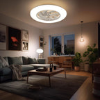 Low Profile Ceiling Fan with Light Modern Flush
