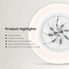 Low Profile Ceiling Fan with Light Modern Flush