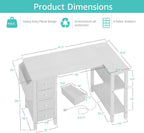 Lufeiya L Shaped Computer Desk with Drawers Storage