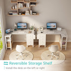 Lufeiya L Shaped Computer Desk with Drawers Storage