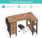 Lufeiya L Shaped Computer Desk with Drawers Storage