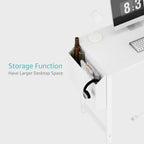 L Shaped Computer Desk with Power Outlet Shelves