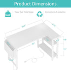 L Shaped Computer Desk with Power Outlet Shelves