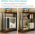 L Shaped Computer Desk with Power Outlet Shelves