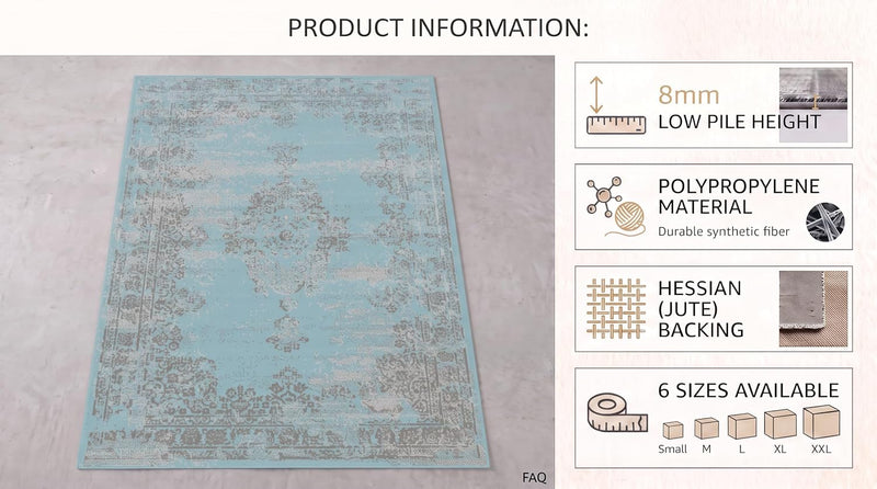 Luna Collection Living Room Rug and Hallway Runner