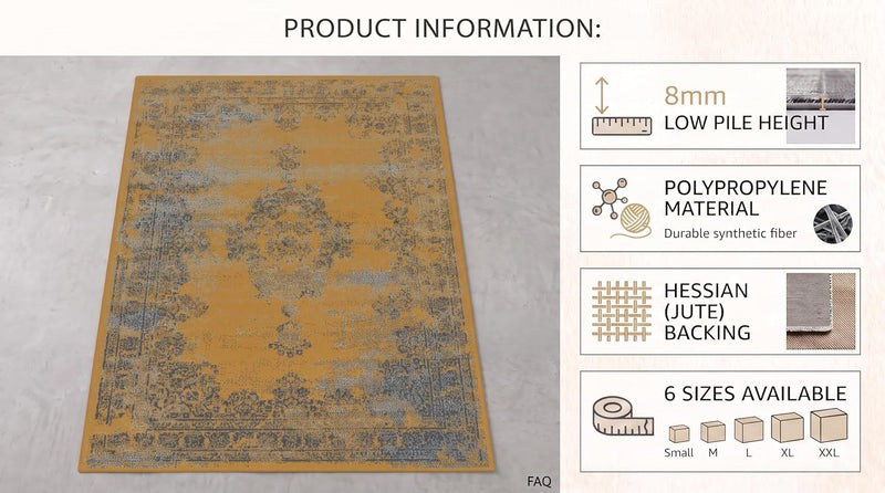 Luna Collection Living Room Rug and Hallway Runner