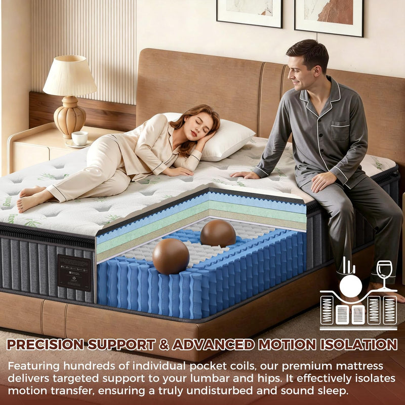 Luxe Pillow Top Mattress Orthopaedic Hybrid 7-Zone Pocket